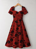 "Zimwi" Halloween Sweetheart Midi Dress