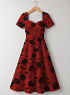 "Zimwi" Halloween Sweetheart Midi Dress