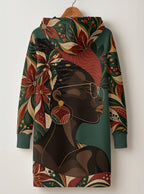 "Zuhura" Hoodie Dress — back flat