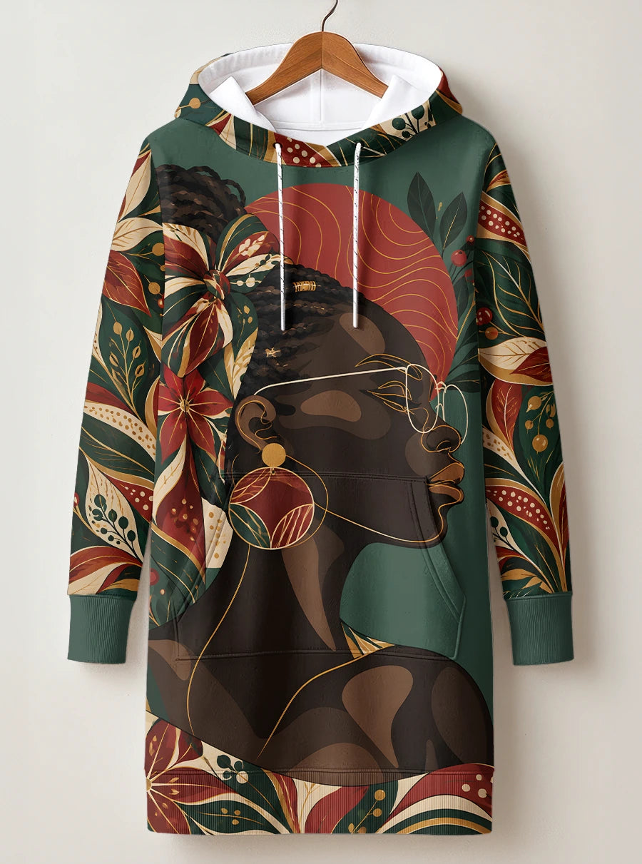 "Zuhura" Hoodie Dress — front flat