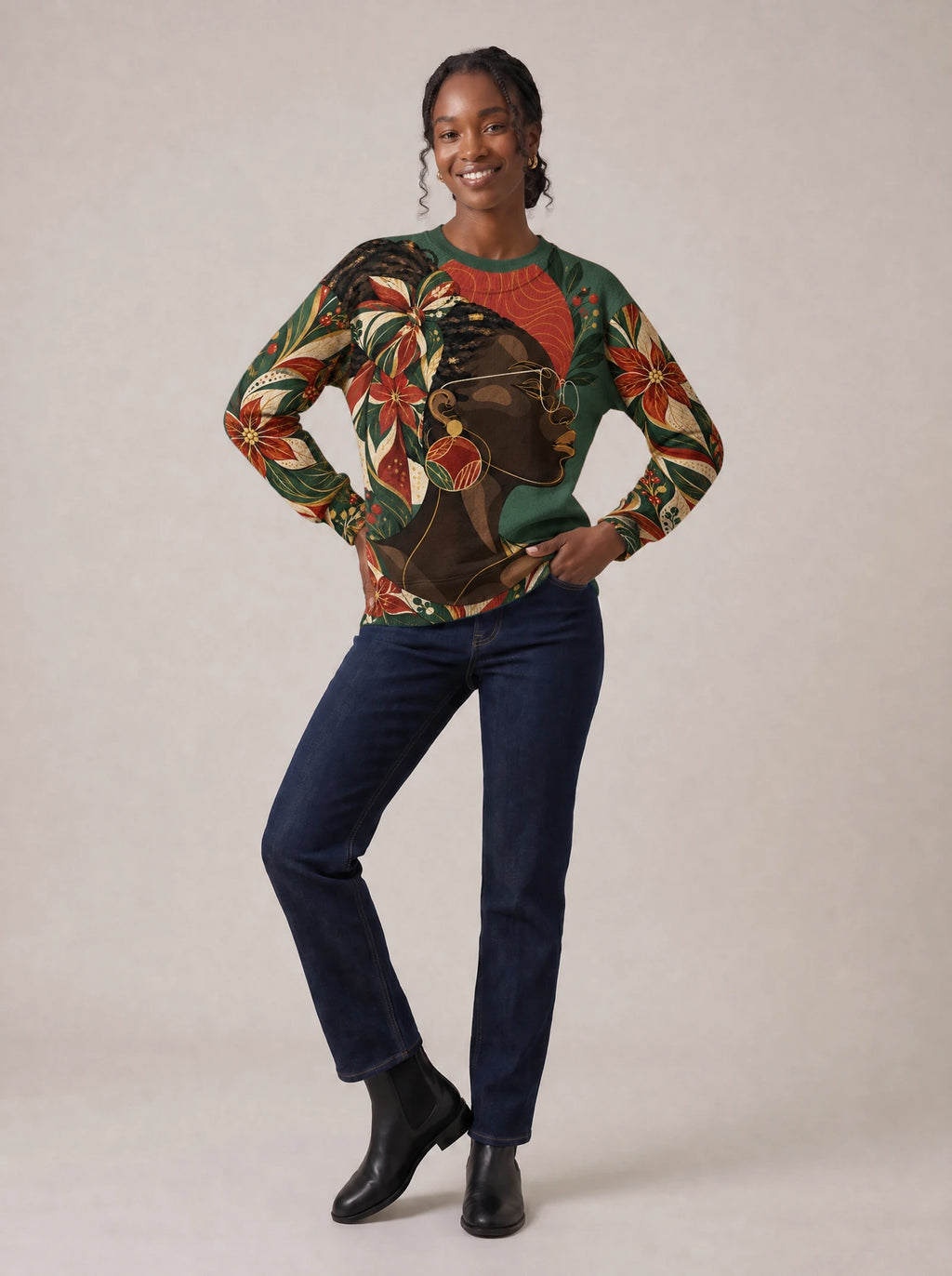 "Zuhura" Sweatshirt — styled view on model