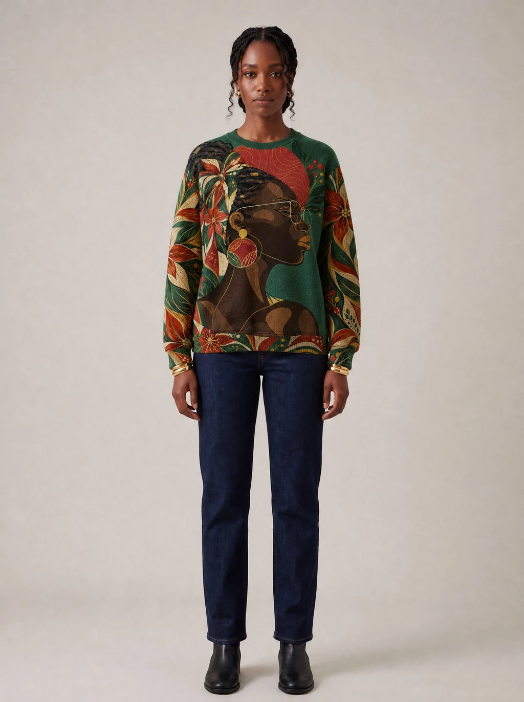 "Zuhura" Sweatshirt — front view on model