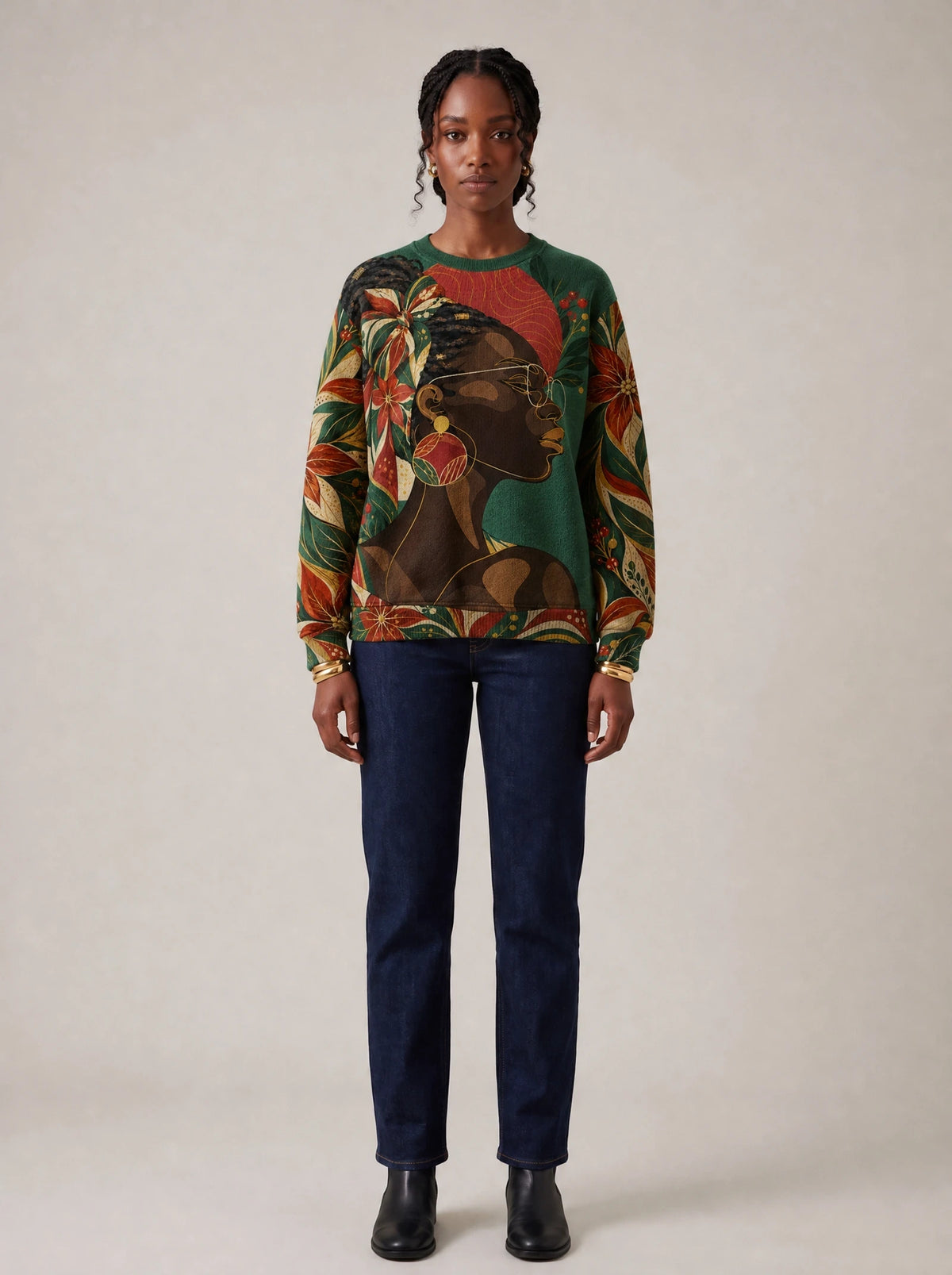 "Zuhura" Sweatshirt — front view on model