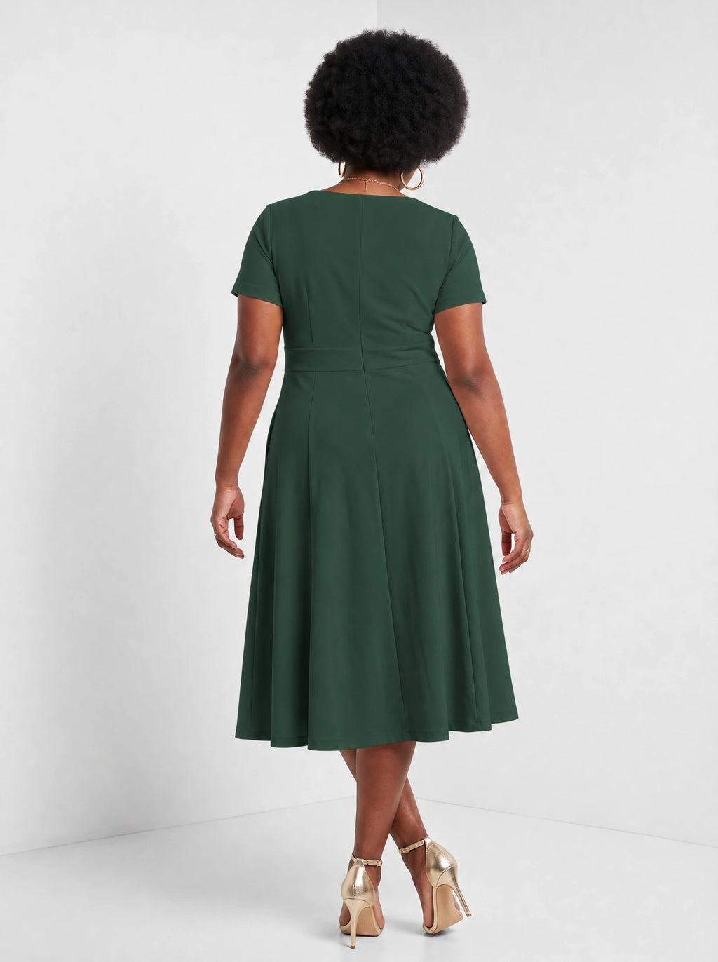 "Zuhura" Sweetheart Midi Dress — back view on model