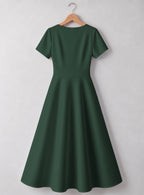"Zuhura" Sweetheart Midi Dress — back flat