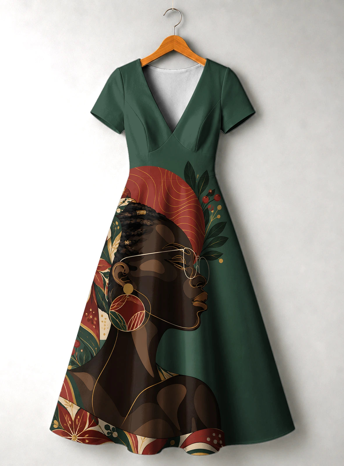 "Zuhura" V Neck Midi Dress Promo