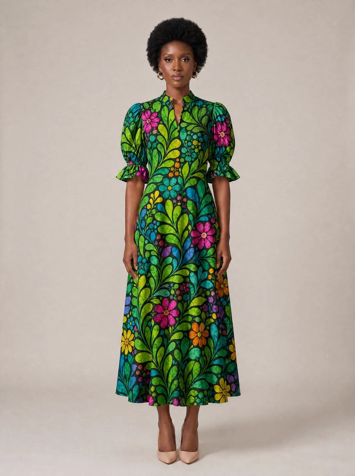 "Zumaridi" Puff Sleeve Dress