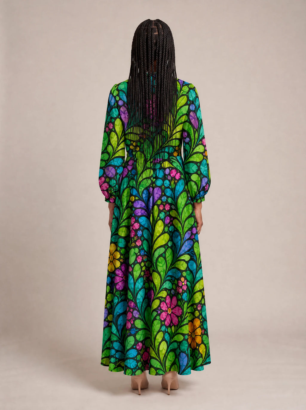 "Zumaridi" Puff Sleeve Maxi Dress