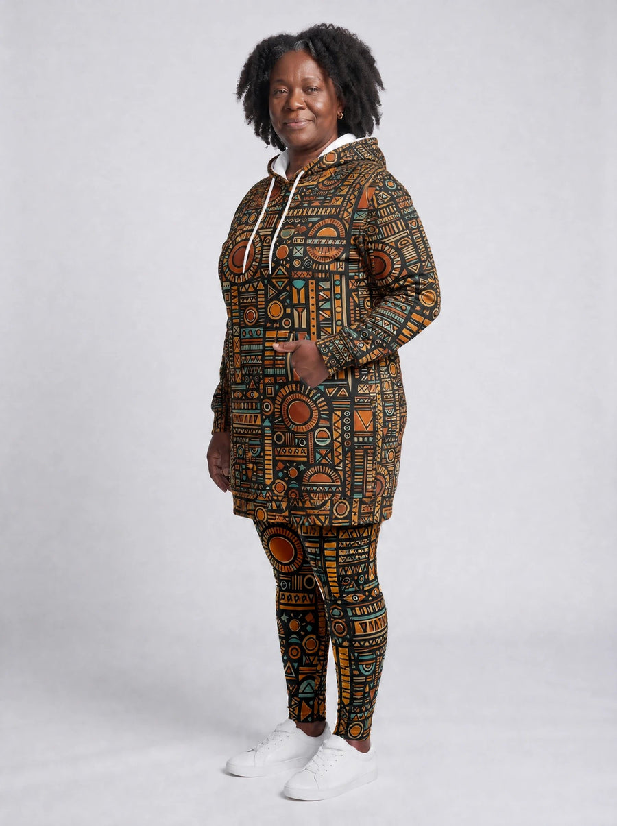 Afrocentric hoodie dress and leggings, photo 3